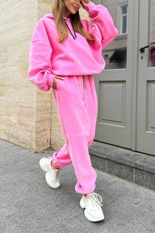 Campus Crew Polar fleece hooded sweatshirt and sweatpants two-piece set