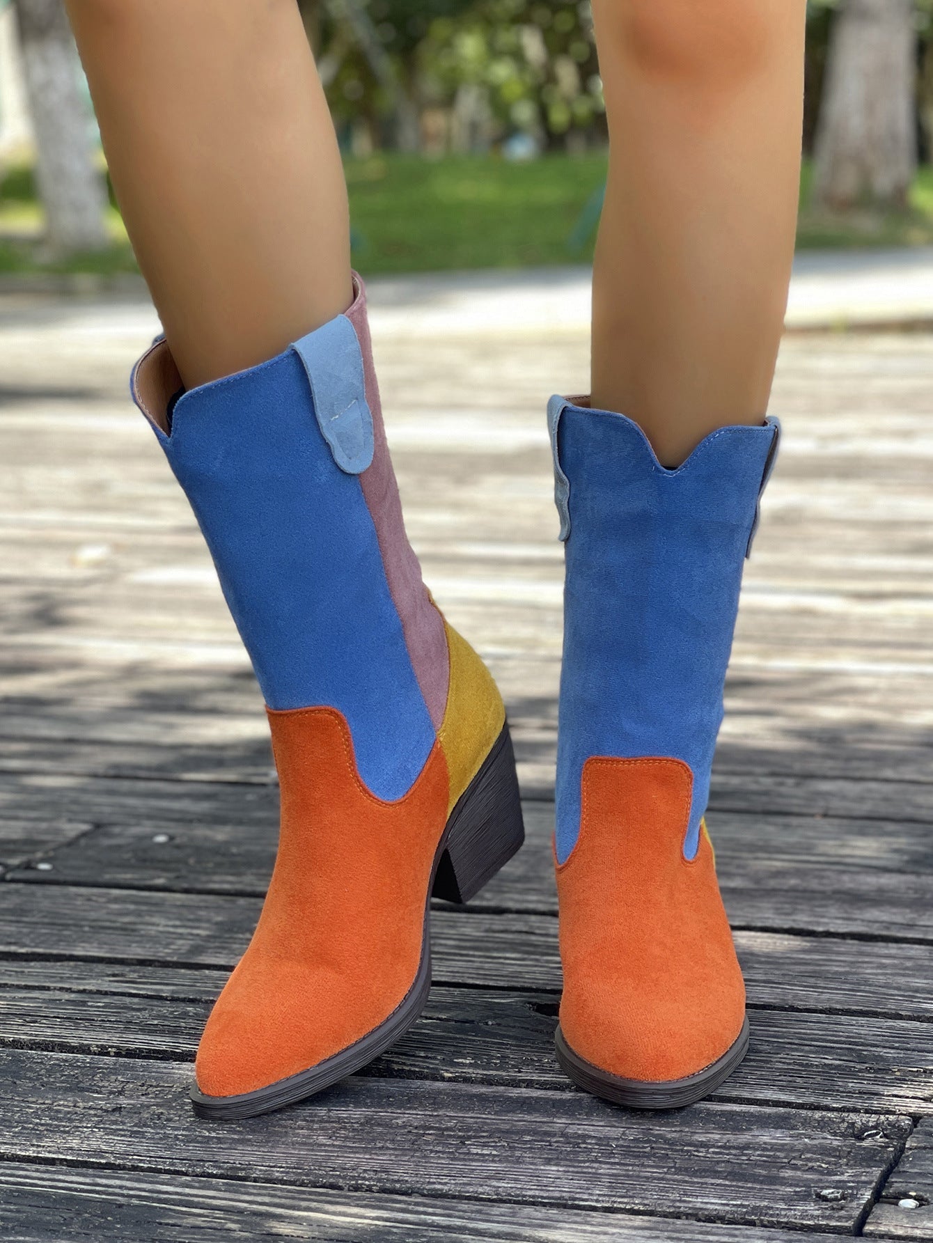 Metro Nomad Colorblock low-heeled mid-calf boots