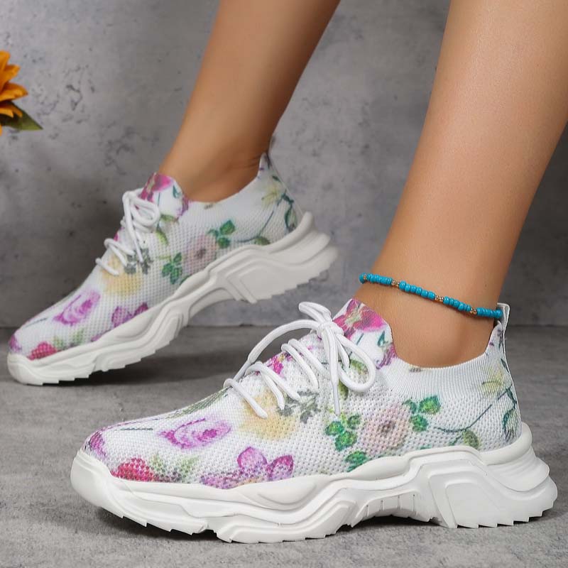 Lässige Turnschuhe Mit Blumendruck