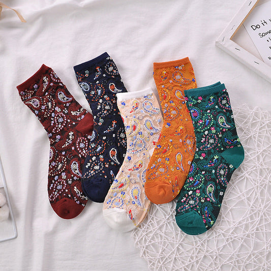 Packung Mit 5 Paar Jacquard-Socken Mehrfarbig