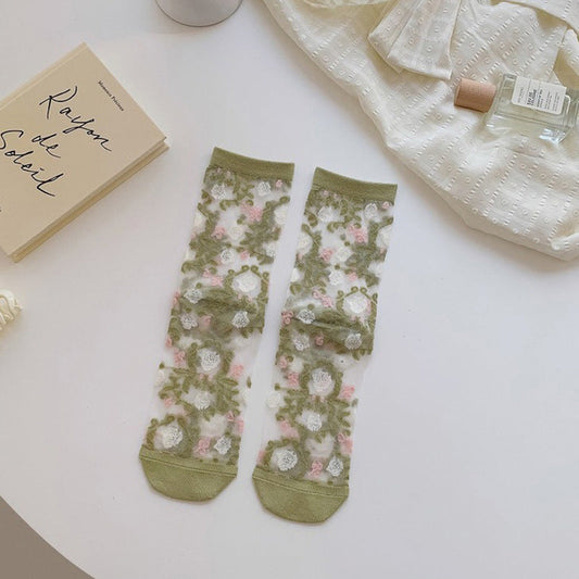 Atmungsaktive Jacquard-Socken Grün