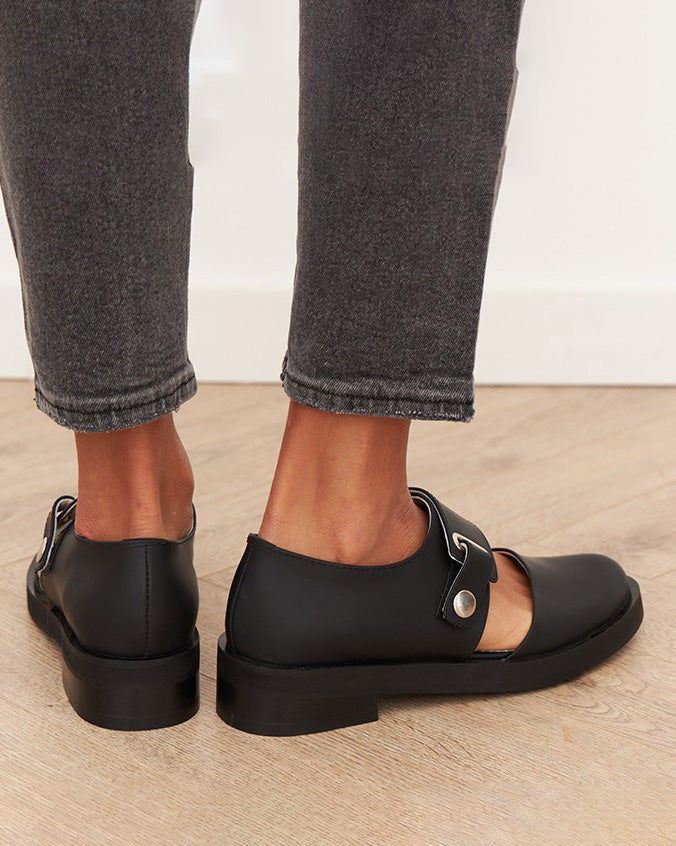 Low-heeled square-heeled round-toed Mary Jane Shoes