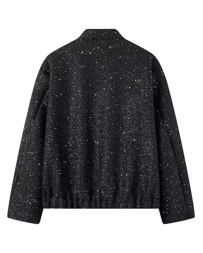 Aspen Gold Sequined stand-up collar jacket