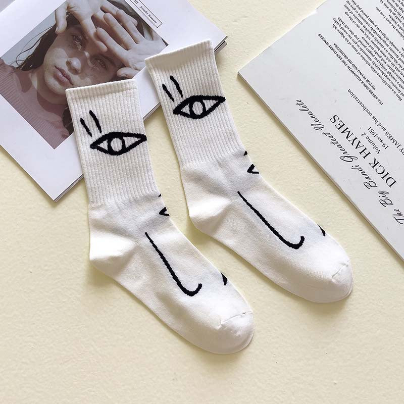 Kreative Abstrakte Socken Weiß 3