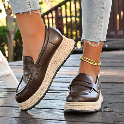 Chic Wedge Espadrilles Slip-On Loafers