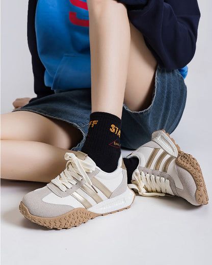 Foam Sole Hidden Wedge  Retro Running Sneakers