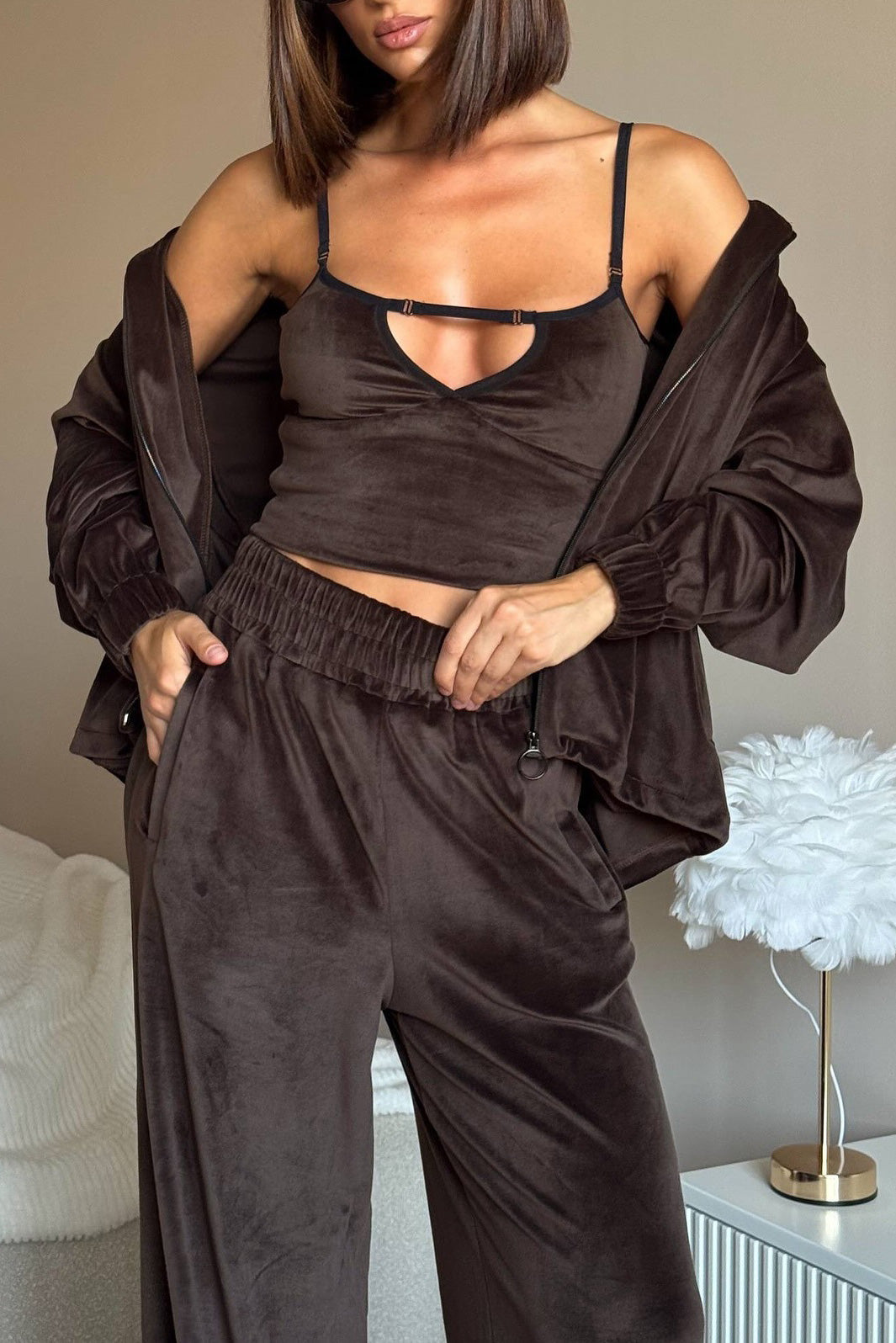 Cookie Dough Hooded and Pants Two-Piece Set