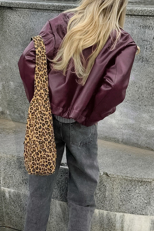 Mood Lift Matte Cropped PU Leather Biker Jacket