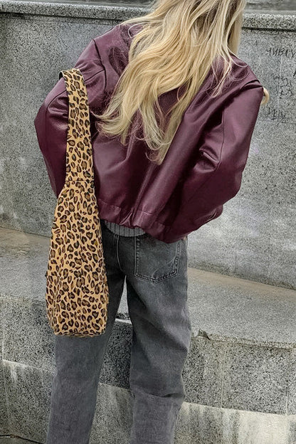 Mood Lift Matte Cropped PU Leather Biker Jacket