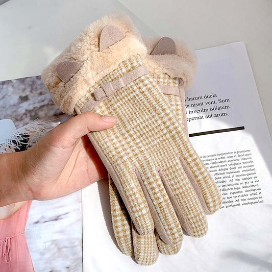 Warme Touchscreen-Handschuhe Khaki