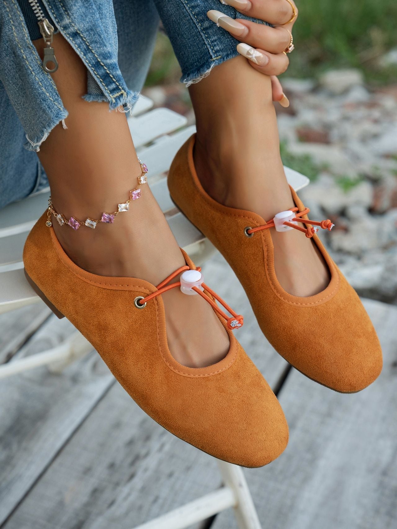 Suede soft-soled shallow-cut loafers