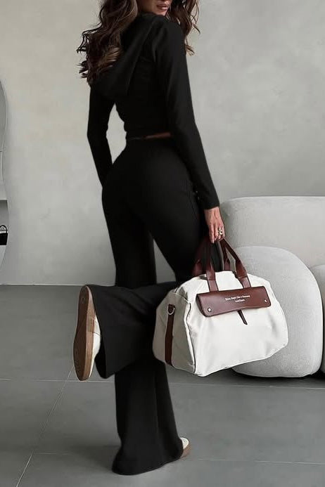 Homebody Club Slim-fit hooded two-piece set