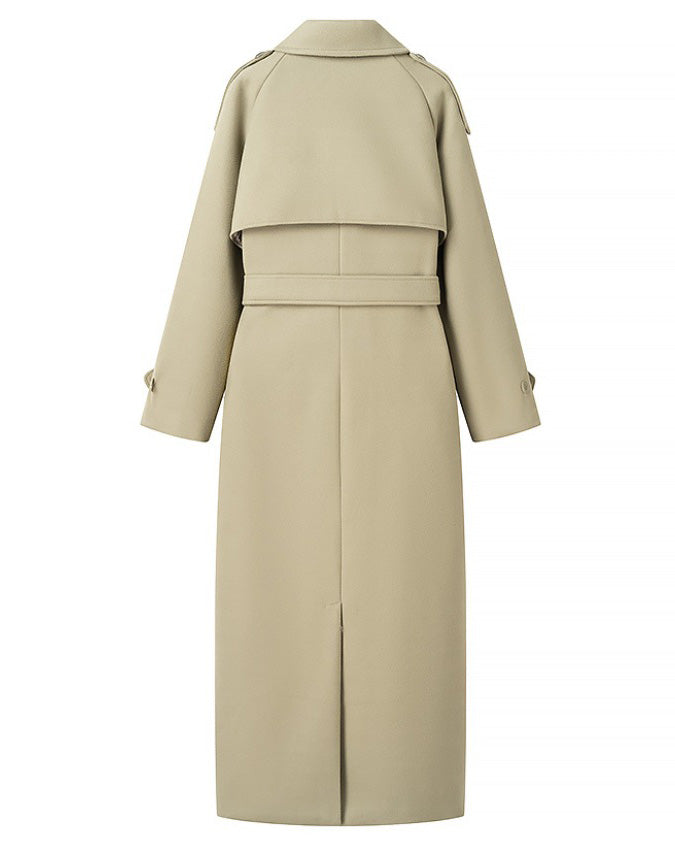 Norwegian Fjord Long woolen trench coat