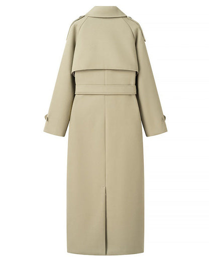 Norwegian Fjord Long woolen trench coat