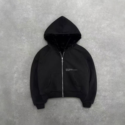 Reversible Zip Up Hoodie Jacket for Women - Raimonda