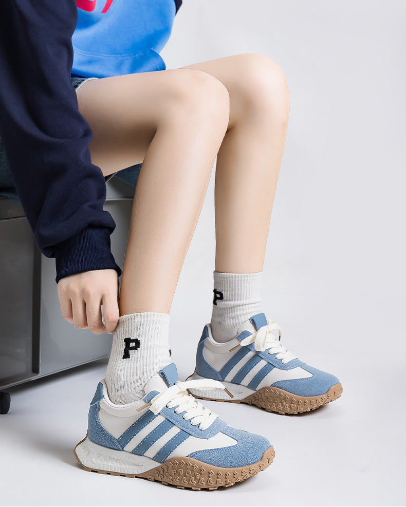 Foam Sole Hidden Wedge  Retro Running Sneakers