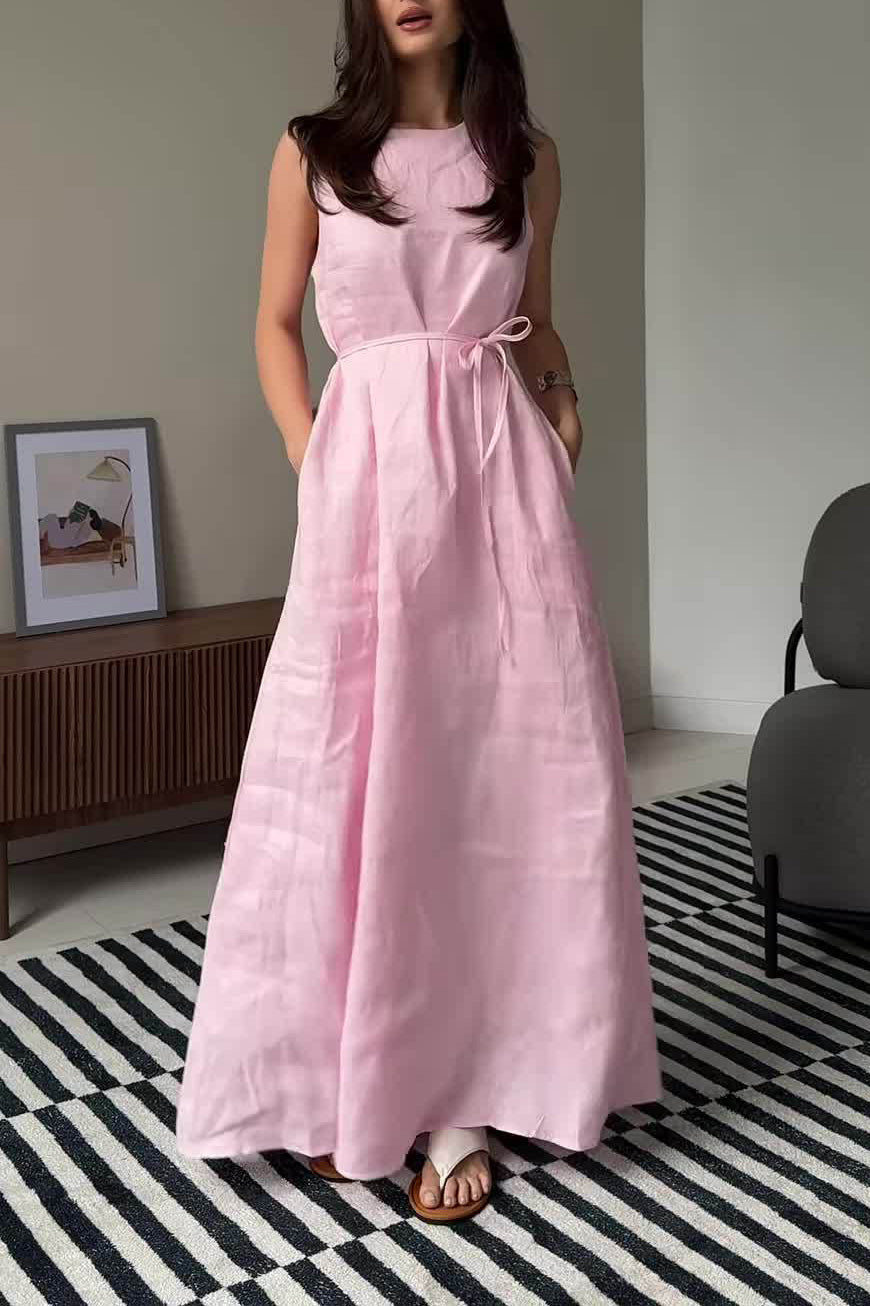 Comfortable simple sleeveless long dress