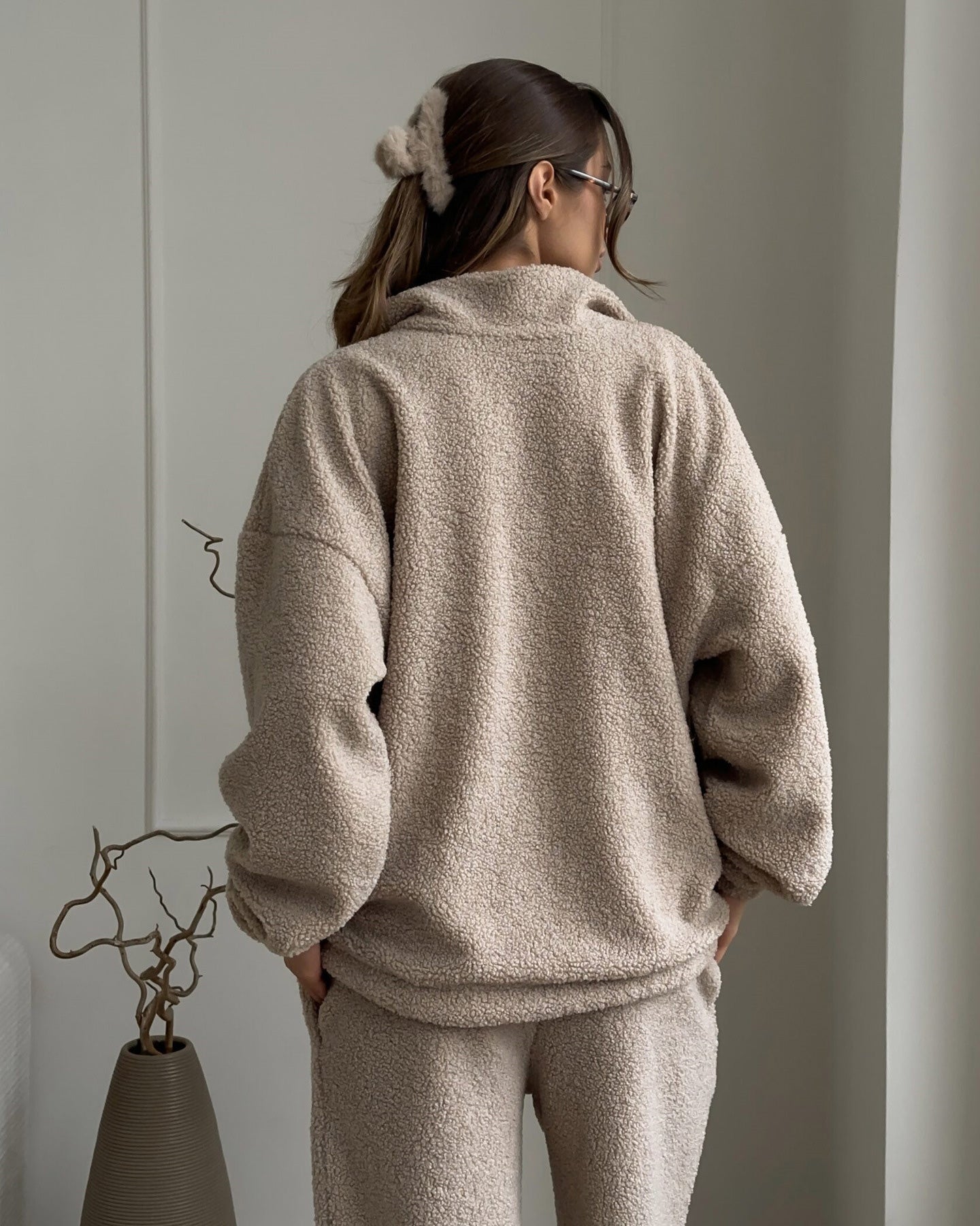 Mood Lift Polar fleece cardigan and trousers set