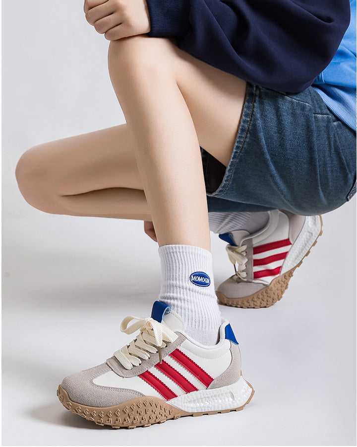 Foam Sole Hidden Wedge  Retro Running Sneakers