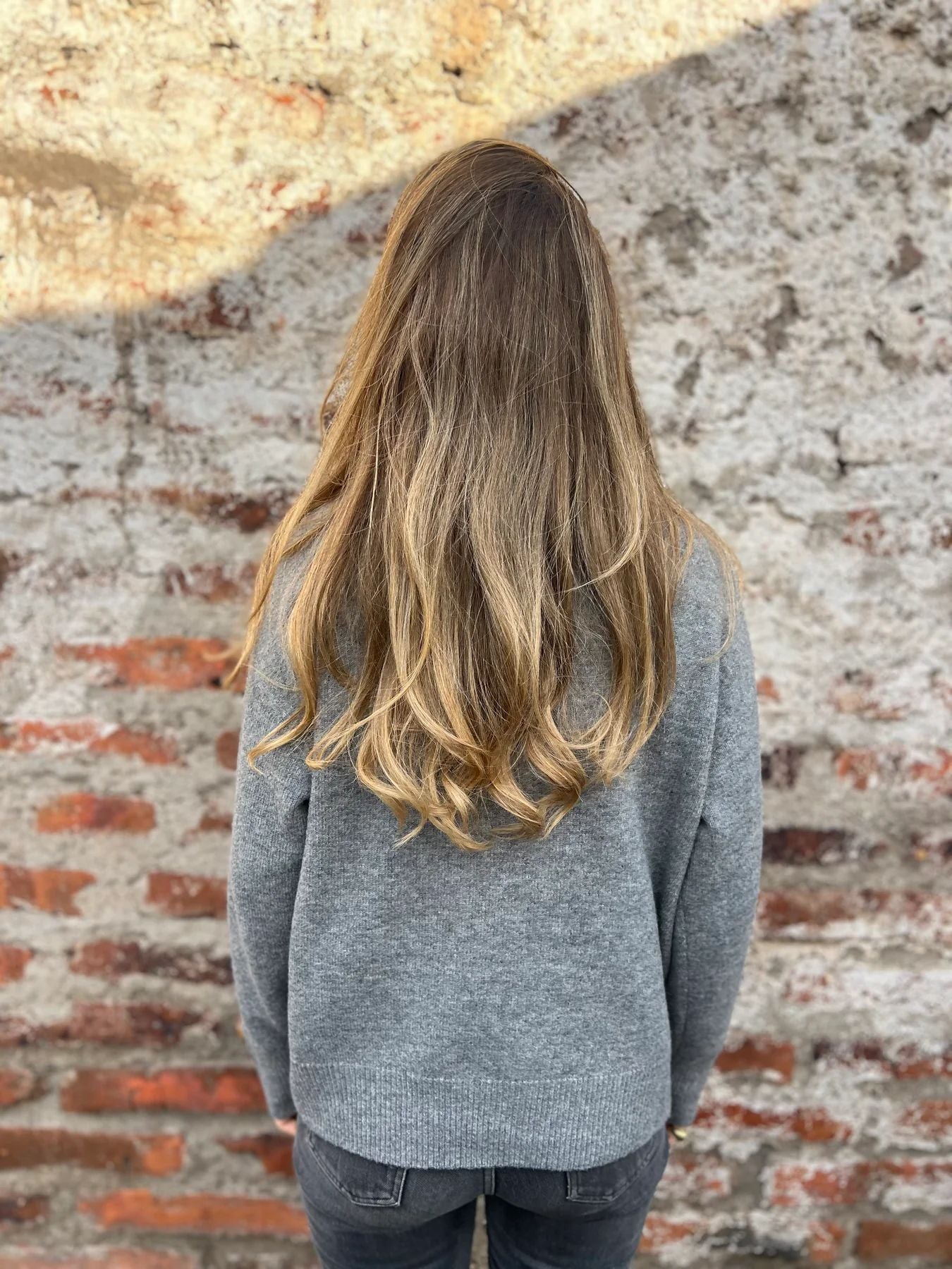 Stand collar solid color button loose sweater