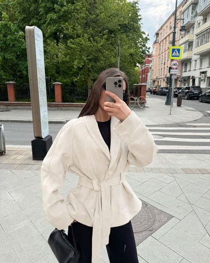 Vintage Suede Long Sleeve Nubuck Coat Jacket