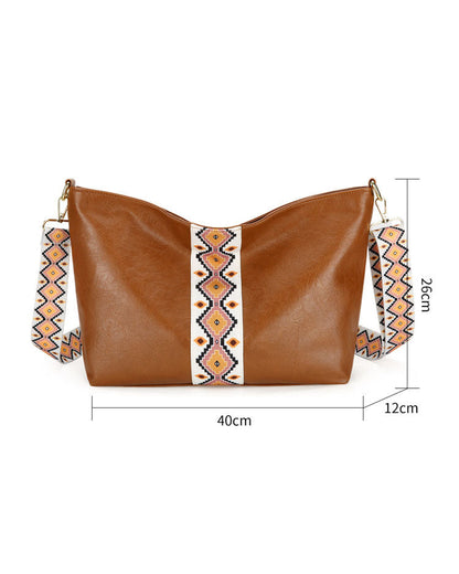 Bohemian woven strap crossbody messenger bag