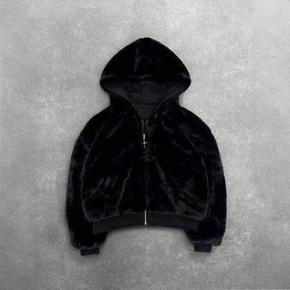 Reversible Zip Up Hoodie Jacket for Women - Raimonda