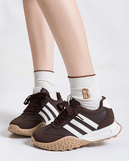 Foam Sole Hidden Wedge  Retro Running Sneakers