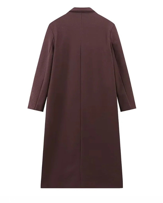 Central Park Avenue Double-breasted long trench coat