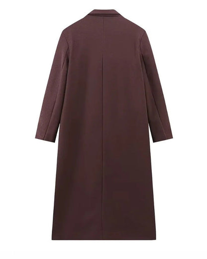 Central Park Avenue Double-breasted long trench coat