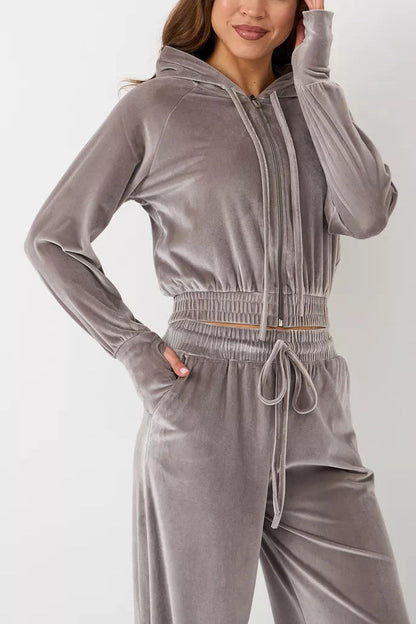 Street Minimalism Fleece hooded sweatshirt and sweatpants two-piece set