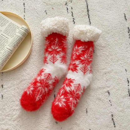 Weihnachts-Rutschfeste Warme Socken Rot 1