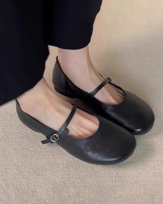 Genuine leather super soft vintage Mary Jane shoes