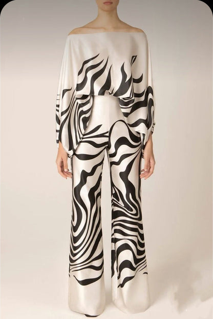 Multicolor Off-Shoulder Tie-Dye Jumpsuit with Wide Legs for Women - Rachele