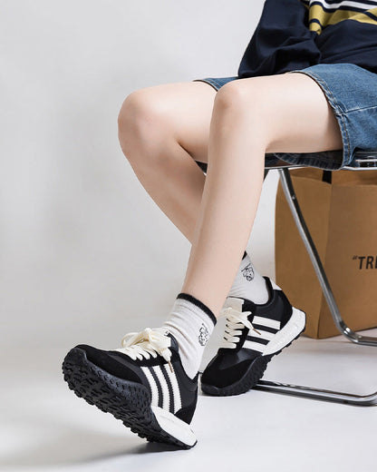 Foam Sole Hidden Wedge  Retro Running Sneakers