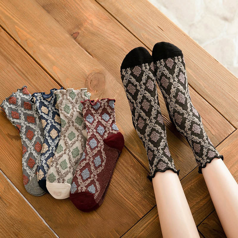 Ethnische Socken Mit Geometrischem Druck