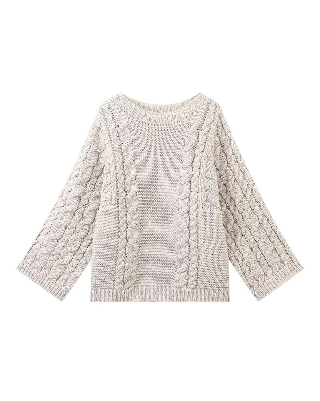 Golden Rhine	Round neck bell sleeve knitted loose sweater
