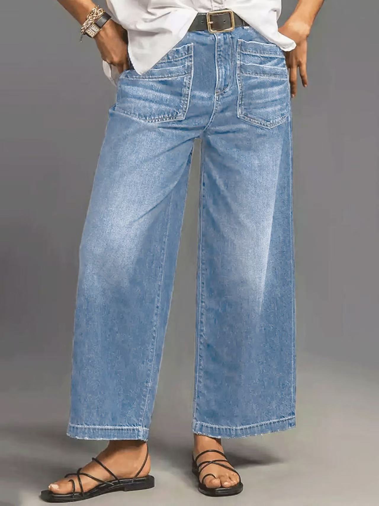🌞Frühlingserwachen: 50% Rabatt!👖 Damen High-Rise Weitbeinjeans – Casual & bequem!