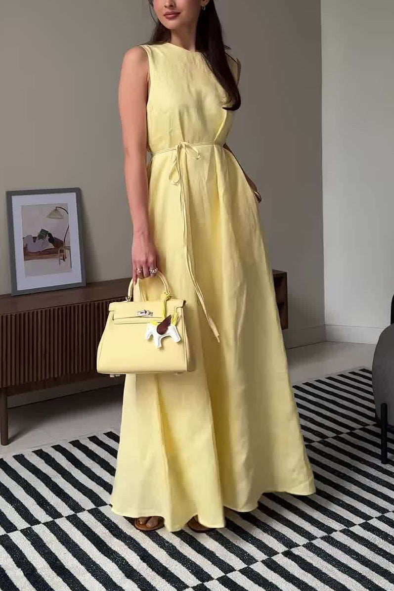 Comfortable simple sleeveless long dress