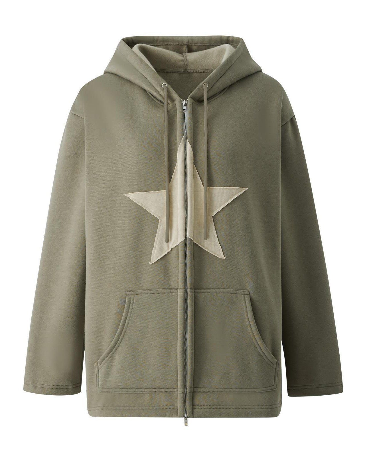 Patch pentagram hooded sweatshirt