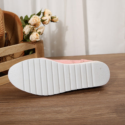 Retro suede round toe foam platform loafers