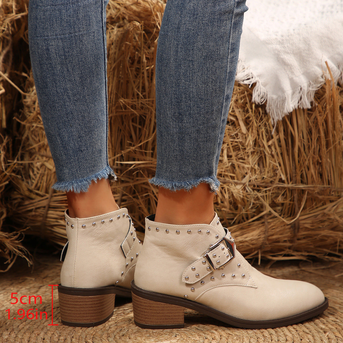 Austrian Alpine studded low block heel Chelsea boots