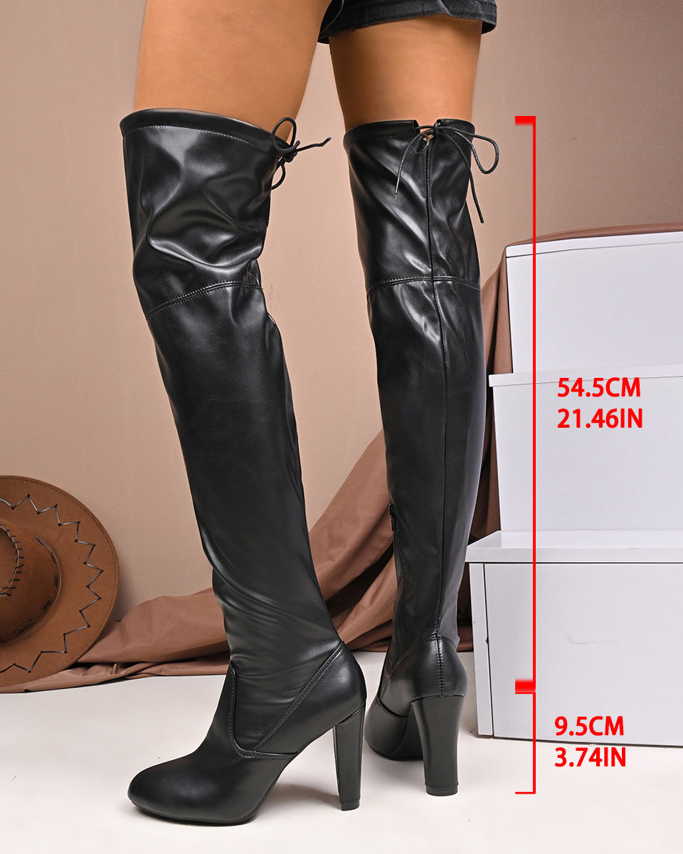 Pointed toe high stiletto heel over-the-knee boots