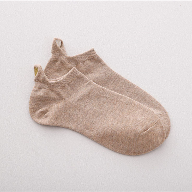 Lässige Socken Mit Herz-Stickerei Khaki