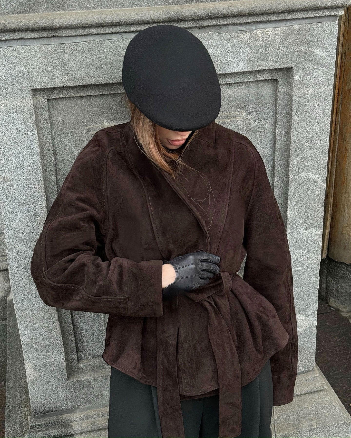 Vintage Suede Long Sleeve Nubuck Coat Jacket