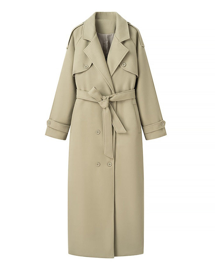 Norwegian Fjord Long woolen trench coat