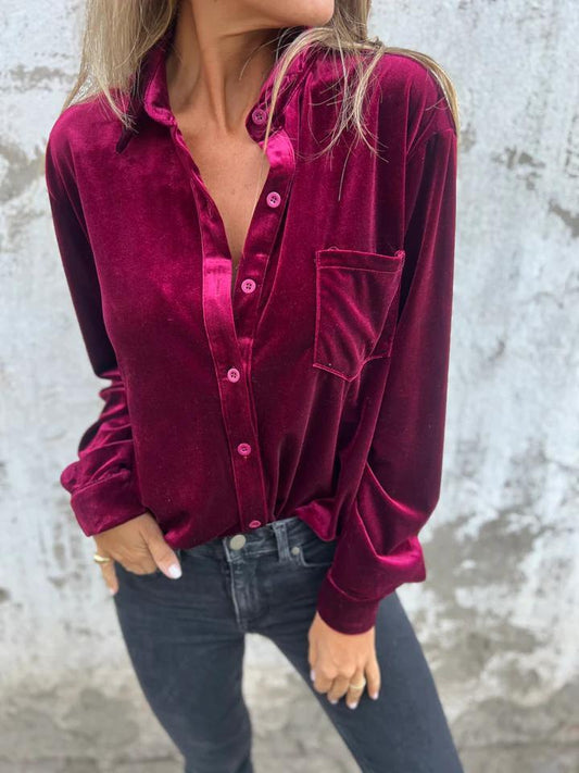 Velvet Single Breasted Shirt