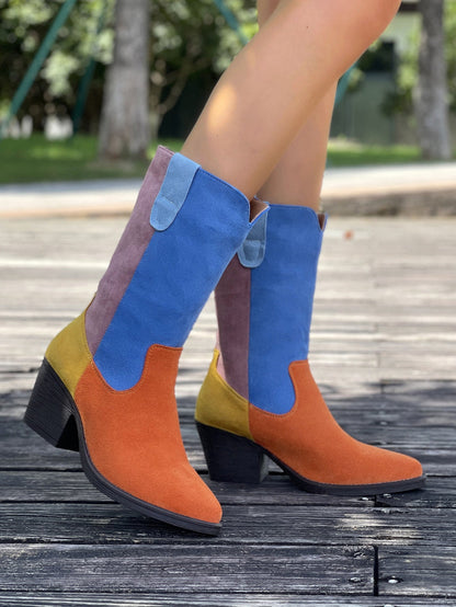 Metro Nomad Colorblock low-heeled mid-calf boots