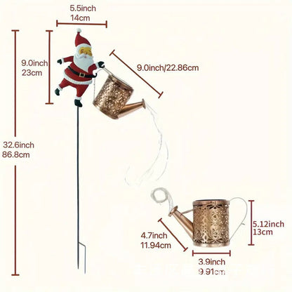 🎁🎅Weihnachts-Sonderverkauf – 50 % Rabatt💝Solare Santa-Gießkanne-Laterne🎄