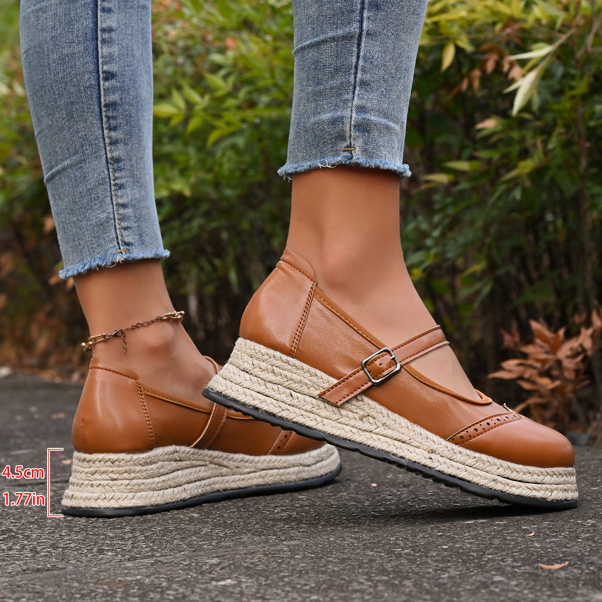 Retro Wedge Espadrilles Mary Jane Shoes